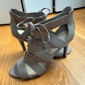 Nine West Gray Strappy Heels